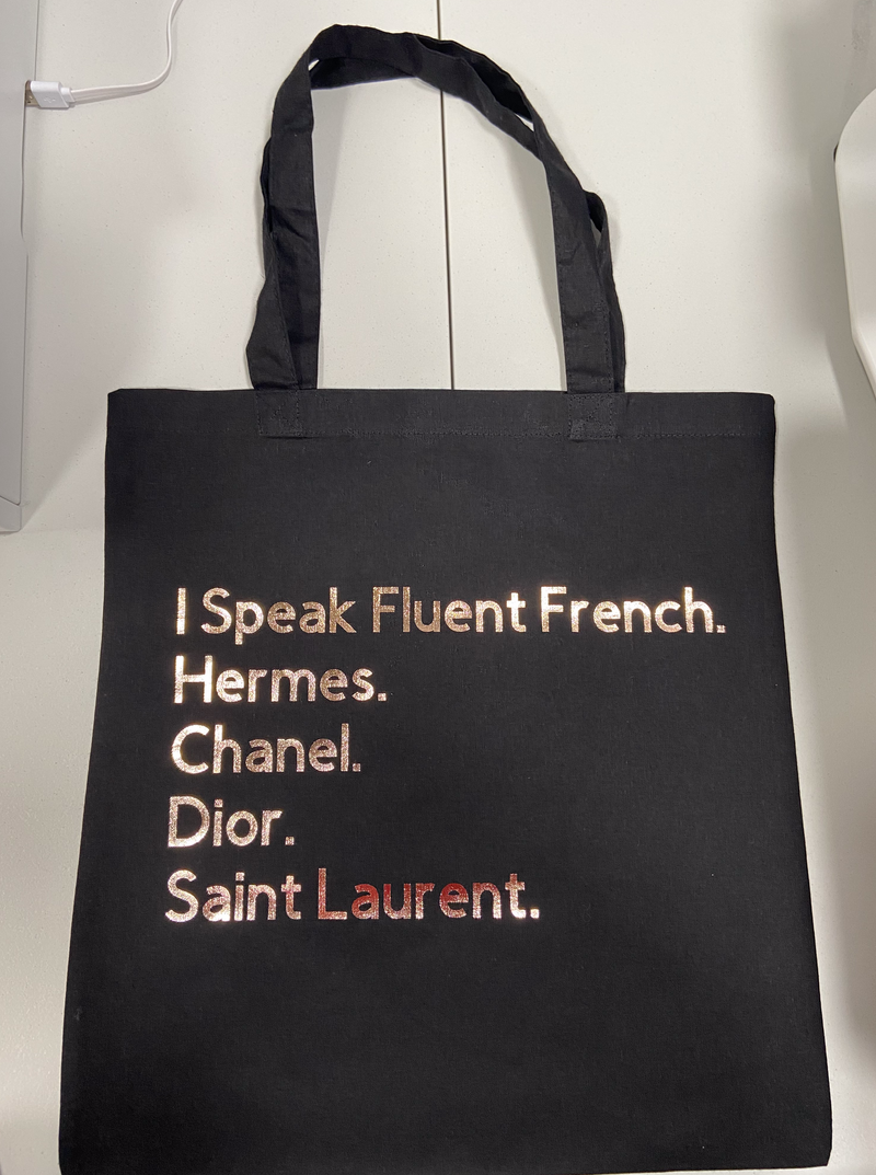 Fluent French Black Tote Bag